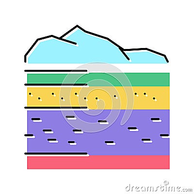 lithosphere ecosystem color icon vector illustration Vector Illustration