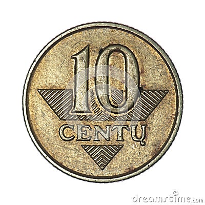 Lithuania 10 cents, 1997-2014 Stock Photo