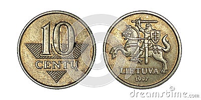 Lithuania 10 cents, 1997-2014 Stock Photo