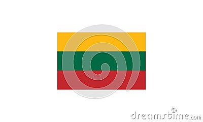 Lithuania flag vector illustration Flag icon Standard color Standard size Vector Illustration