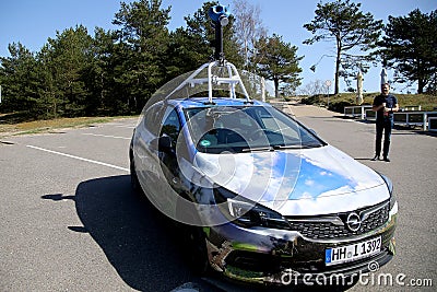 Lithuania, Google Street View vehicle driving through Neringa municipality. 21 03 2021 Editorial Stock Photo