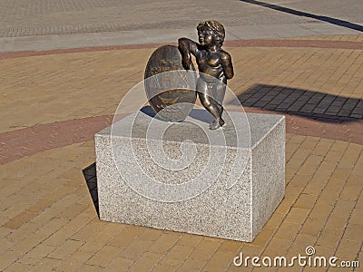 Lithuania, Klaipeda. Sculpture Editorial Stock Photo