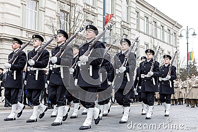Lithuania Marine Corps marching Editorial Stock Photo
