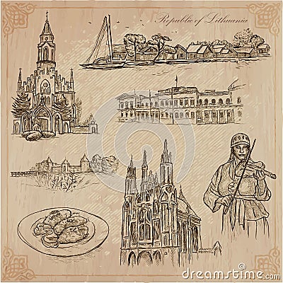 Lithuania. Pictures of Life. Vector pack. Vector Illustration