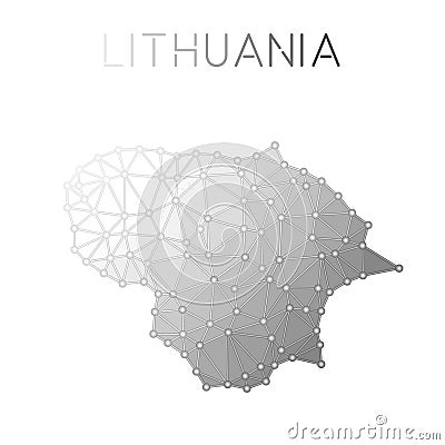 Lithuania polygonal vector map. Vector Illustration