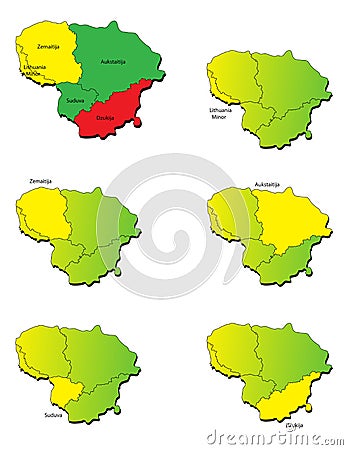 Lithuania provinces maps Vector Illustration