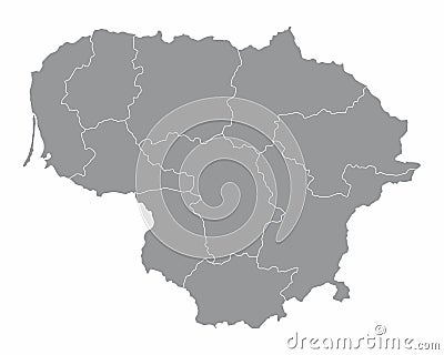 Lithuania regions map Stock Photo