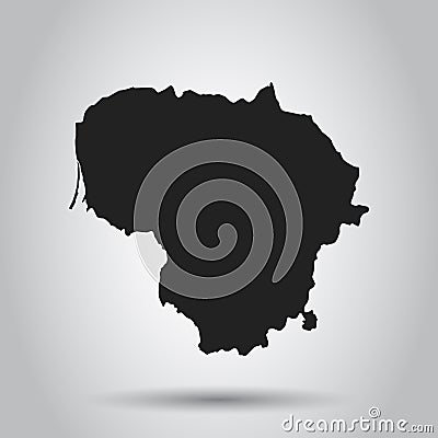 Lithuania vector map. Black icon on white background. Vector Illustration