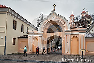 Lithuania. Orthodox Holy Spiritual Monastery in Vilnius. December 31, 2017 Editorial Stock Photo