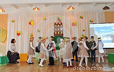 Lithuanian children celebrate Independence Day Editorial Stock Photo