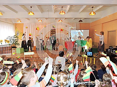 Lithuanian children celebrate Independence Day Editorial Stock Photo