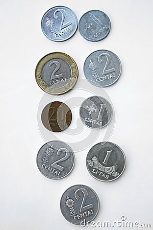 Lithuanian Coins Stock Photo