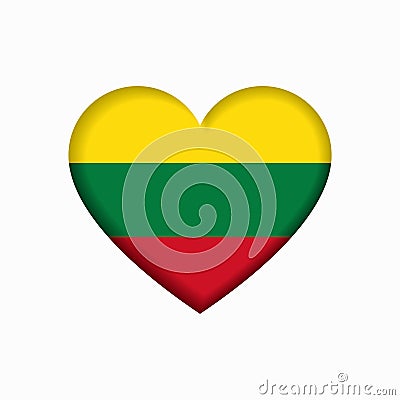 Lithuanian flag heart-shaped sign. Vector illustration. Vector Illustration