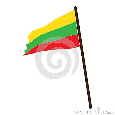 Lithuanian flag icon Vector Illustration