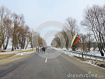 Lithuanian people celebrate Independence Day Editorial Stock Photo