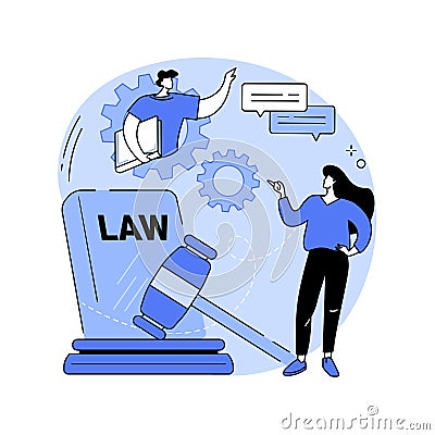 Litigation support abstract concept vector illustration. Vector Illustration