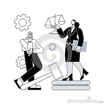 Litigation support abstract concept vector illustration. Vector Illustration