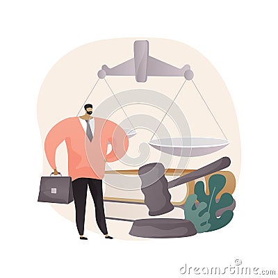 Litigation support abstract concept vector illustration. Cartoon Illustration