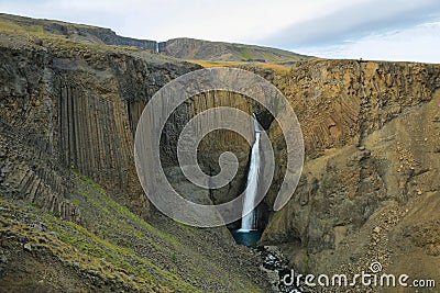Litlanesfoss waterfall Stock Photo