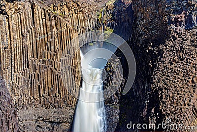 The Litlanesfoss waterfall, Iceland Stock Photo