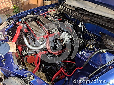 2 litre MG engine Stock Photo