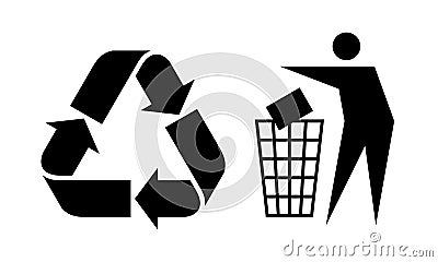 Litter and Recycle Sign Stock Photo