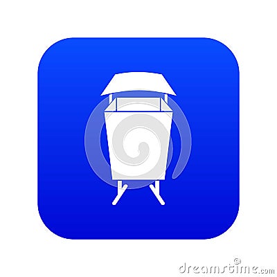 Litter waste bin icon digital blue Vector Illustration