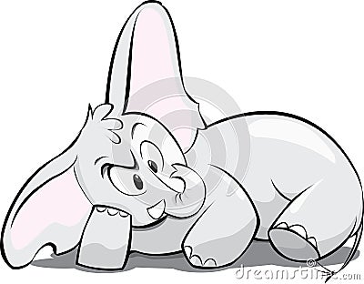 Little angry elephant Vector Illustration