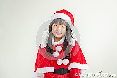 Little asian girl in christmas Stock Photo