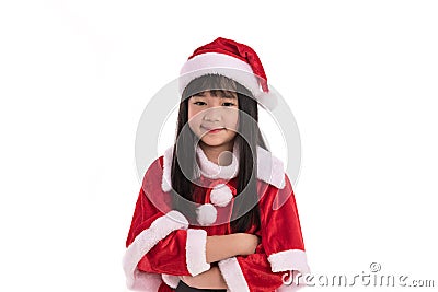 Little asian girl in christmas Stock Photo