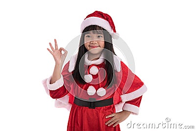 Little asian girl in christmas Stock Photo