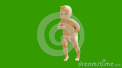 A Little Baby is Dancing Merrily on the Background of a Green Screen. 3D  Visualization, Animation of a Dancing Child Stock Footage - Video of  dancing, entertainment: 158313290