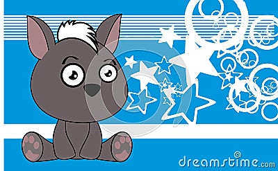 Little baby mexican xoloitzcuintle dog character cartoon sitting background illustration Vector Illustration
