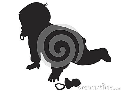 Little baby silhouette Vector Illustration