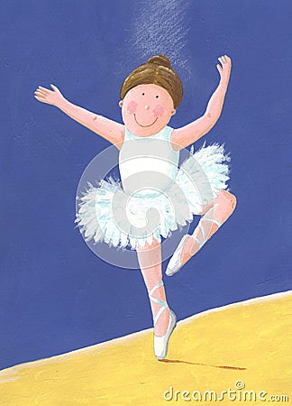 Little ballerina Cartoon Illustration