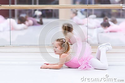 Little ballerina at ballet class Stock Photo