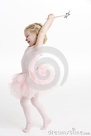 Little Ballerina Dancing Stock Photo