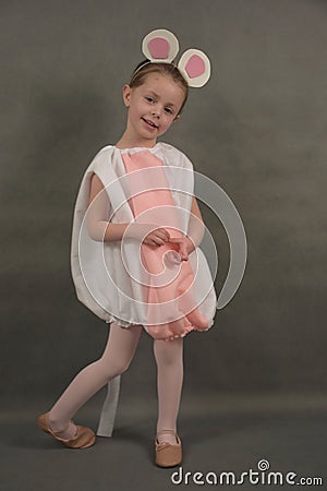 Little ballerina dressed as a mouse Stock Photo