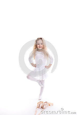 Little ballerina girl in tutu. Stock Photo