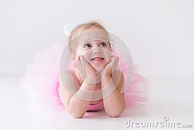 Little ballerina in pink tutu Stock Photo