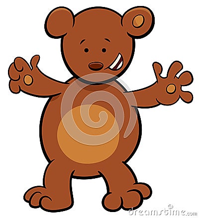 Little bear cartoon character Vector Illustration