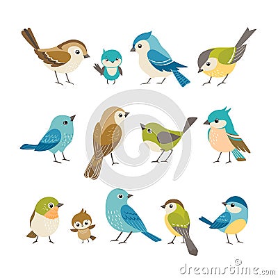 Little birds Vector Illustration