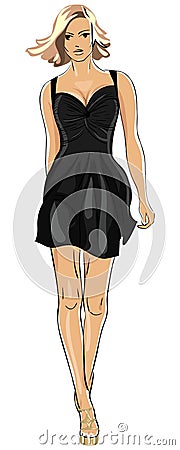 Little Black Dress Vector Illustration