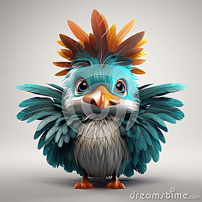 Fantasy 2d And 3d Character Design With Avian-themed Animals Stock Photo