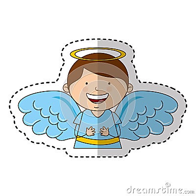 Little boy angel character Vector Illustration