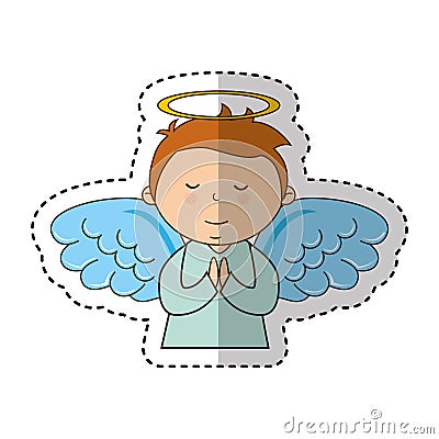 Little boy angel character Vector Illustration