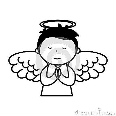 Little boy angel character Vector Illustration