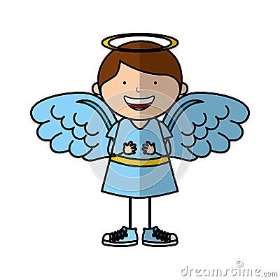 Little boy angel character Vector Illustration