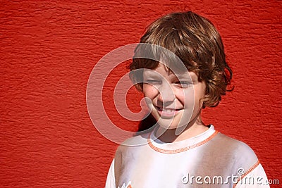 Little boy blinking Stock Photo