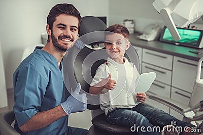 Little boy at the dentist Stock Photo